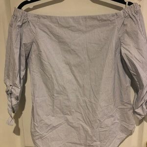 Aritzia Babaton Malik Blue Striped Top